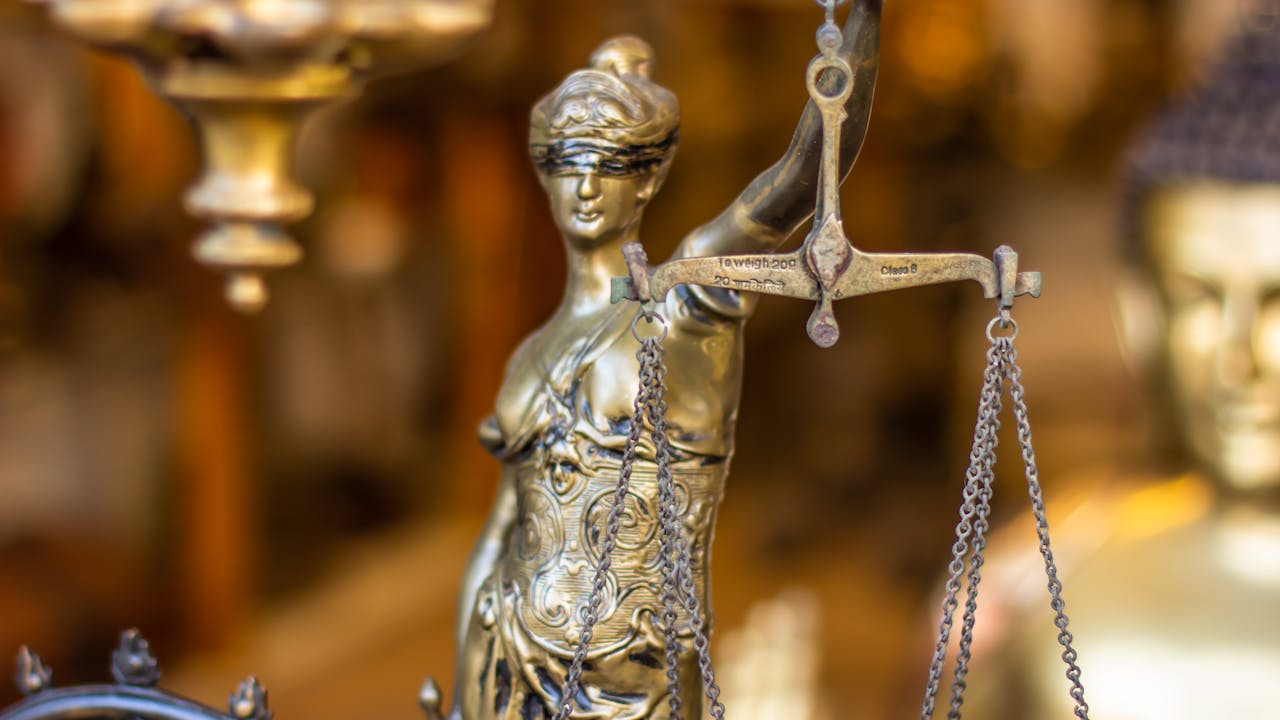 Close Up of Justice Symbolic Figurine